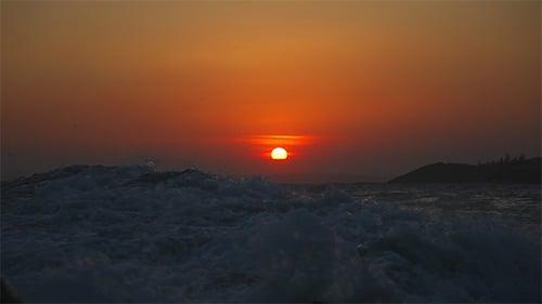 Idyllic Ocean Beach at Sunrise or Sunset