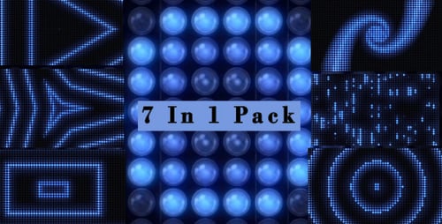 Blue Digital Light Wall Animated Geometric Patterns