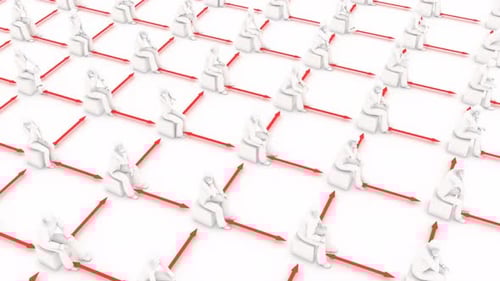 Corporate Network of Connected Thinking Figures