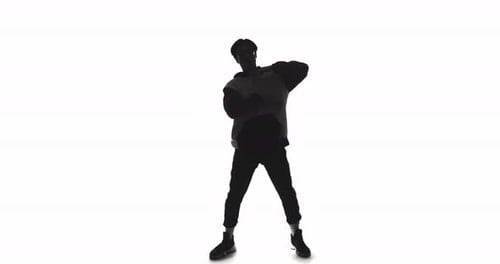 Bailarín Silhouette Freestyle Breakdance Shadow Guy