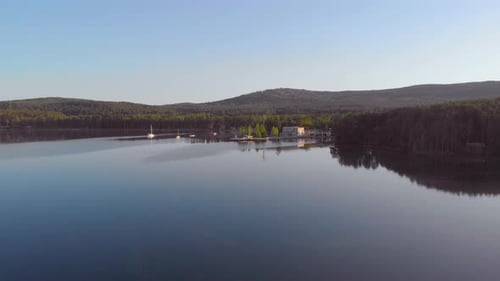 Aerial View of Clear Deep Lake