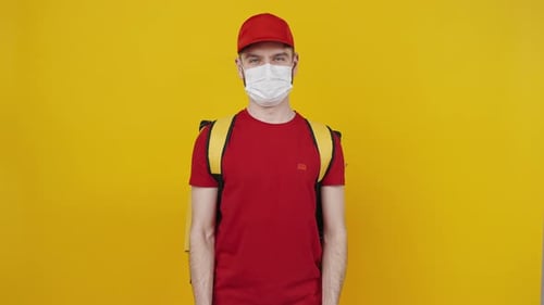 Delivery Man Presents Wrapped Birthday Gift