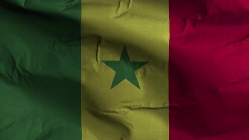 Senegal-Flagge texturierter wehender Hintergrund 4K