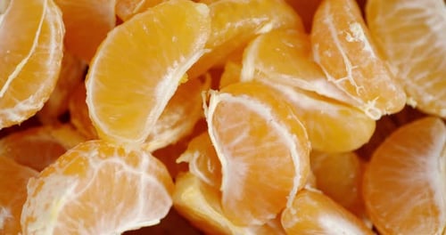 Close Up of Fresh Tangerine Segments