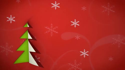 Festive Christmas Tree and Merry Christmas Text Reveal