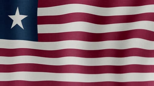 Liberia National Flag Waving Seamless Loop Animation
