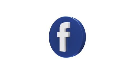 Rotating 3D Facebook Logo Animation Loop