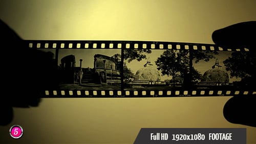 Abstract Footage of Black and White Film Strip