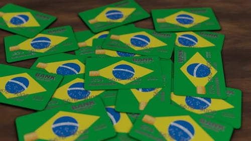 Brazilian Flag Credit Cards Banking and Finance Concept
