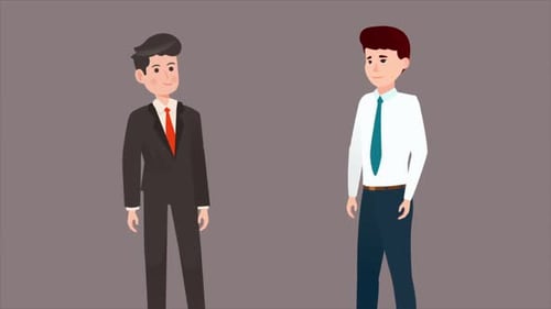 Animated Business People Shaking Hands Flat Design