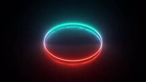 Multicolored neon circle