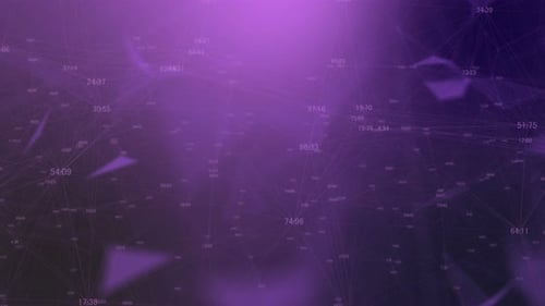 Abstract Technology Plexus Network with Flowing Digital Data Background