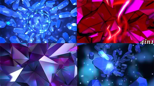 Glowing Geometric Crystal Tunnel Background Animation