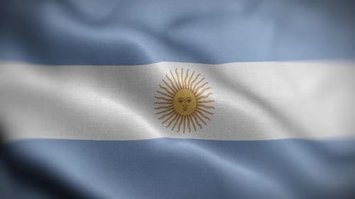 Seamless Waving Flag of Argentina 4K Animation