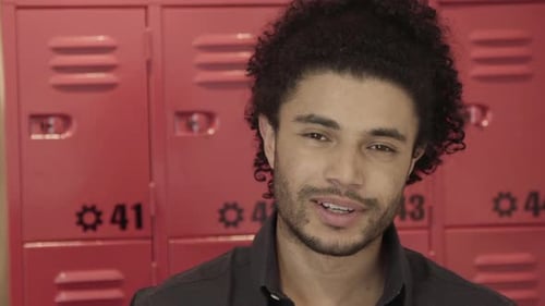 Male college student, portrait