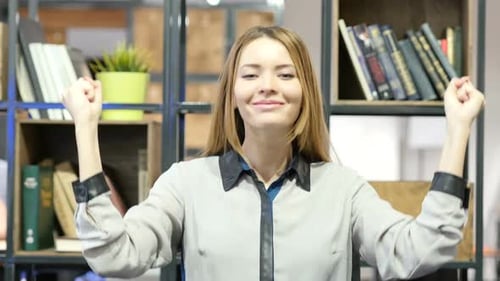 Success, Woman Cheering and Celebrating