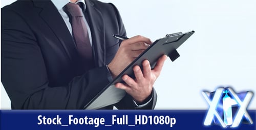 Man in Suit Taking Notes on Clipboard