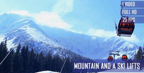 Mountain And A Ski Lifts