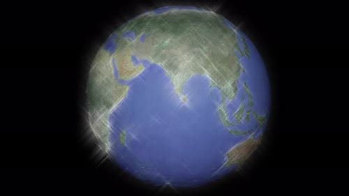 Boucle transparente d'un globe scintillant de lumière argentée