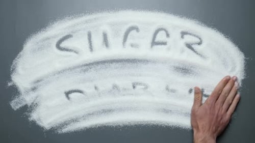 Le sucre équivaut à une écriture sur le diabète révélatrice Sans sucre. Nourriture malsaine.