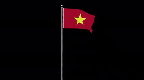 Realistic Waving Flag of Vietnam Animation