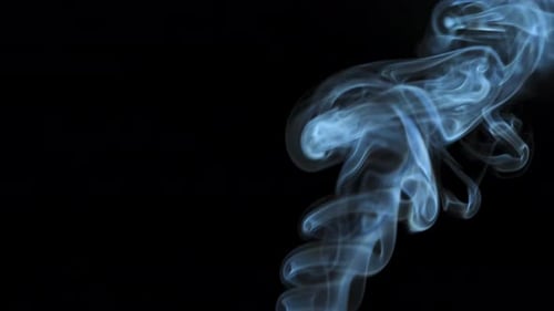 Wispy Blue Smoke on Black Background
