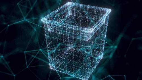 Rubbish Bin Hologram Close Up Hd