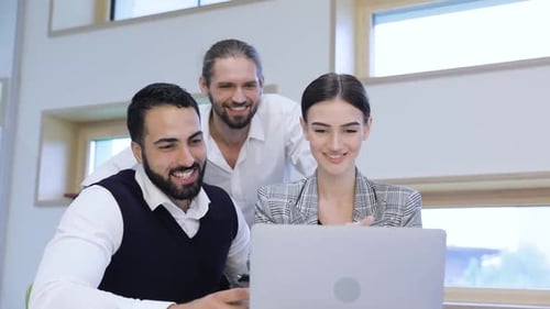 Business Meeting, People Working On Computer In Modern Office