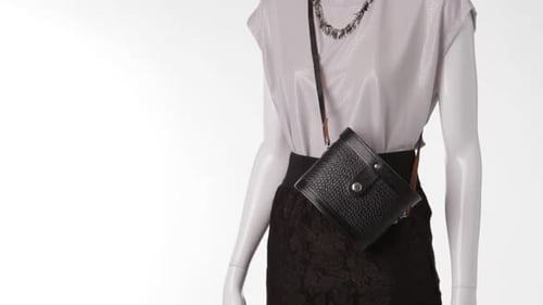 Mannequin Modeling Gray Shirt and Black Lace Skirt