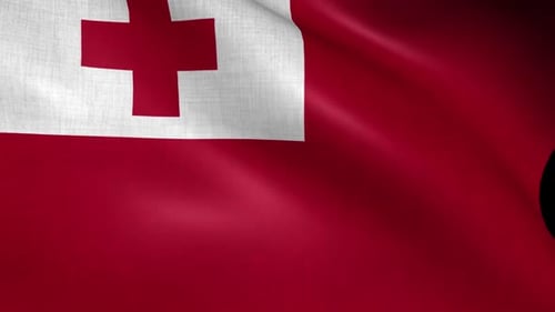 Tonga National Flag Waving Seamless Animation