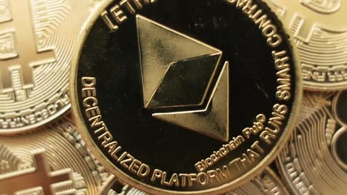 Ethereum ETH Bitcoin BTC Coins rotierendes Zahlungssystem