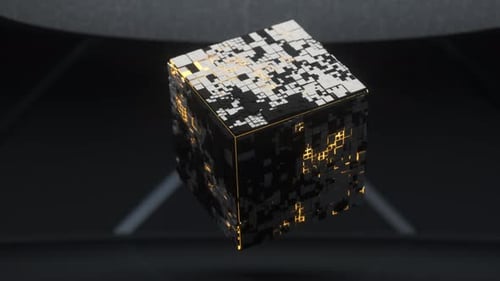 Rotierender Würfel und Materialien