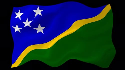 Solomon Islands Flag Waving Animation