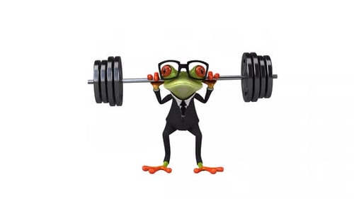 Lustiger 3D-Cartoon-Frosch mit Alpha-Kanal