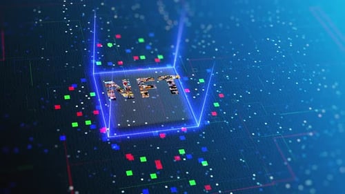 Futuristic NFT Reveal on Digital Circuit Board