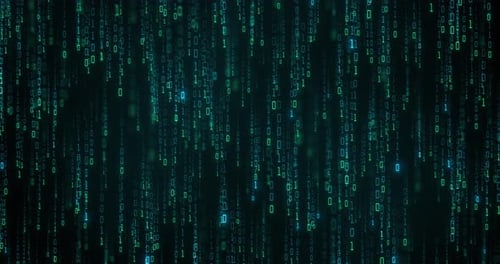 Binary code background. Data of 0 and 1 flowing down screen.