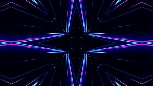 Neon Geometric Tunnel Looping Background Animation