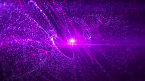 Glowing Purple Abstract Particle Field Loop Background