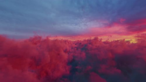 Fliegen im Filmmusik Sonnenuntergang Rote Wolken