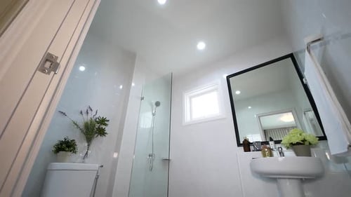 Clean Chic and Stylish Bathroom Decoration With Seperated Shower Area