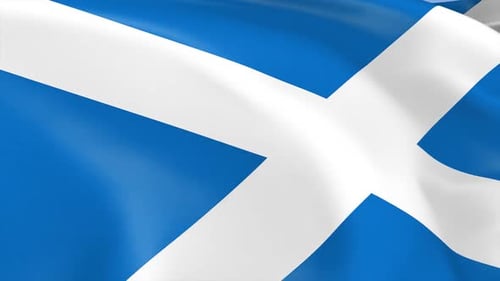 Scotland National Flag Waving Seamless Loop Animation