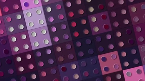 Purple and pink rows of squares with four symmetrical circles