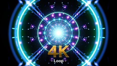 Neon Retro Tunnel VJ Loop