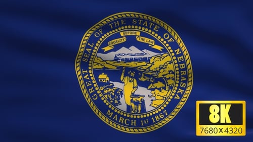 Great Seal of Nebraska Waving Flag Animation