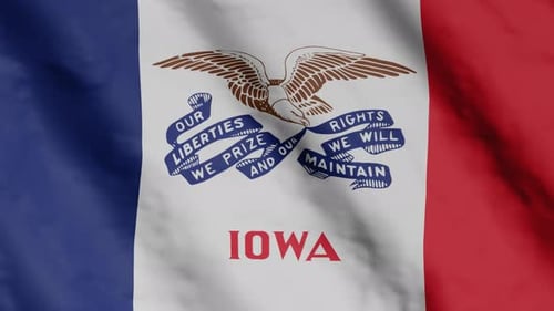 Realistic Waving Iowa State Flag Animation