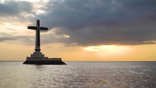 Catholic Cross in the Sea