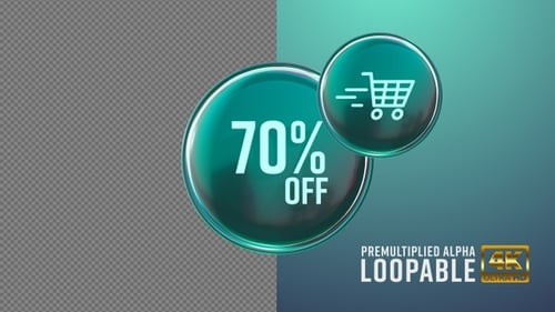 Sale Discount Off Badge Looping with Alpha Channel