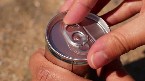 Close up of Can Being Opened