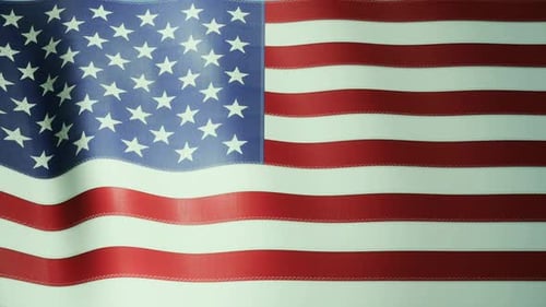Waving American Flag Animation with Stitched Texture