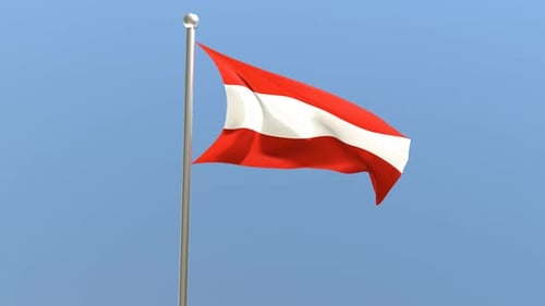 Bandera de Austria en asta de bandera.